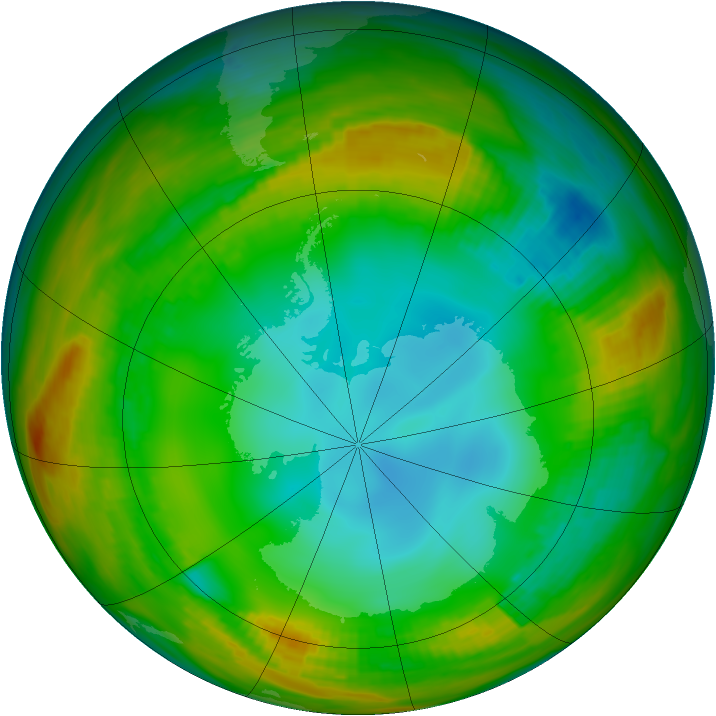 Antarctic ozone map for 23 July 1979